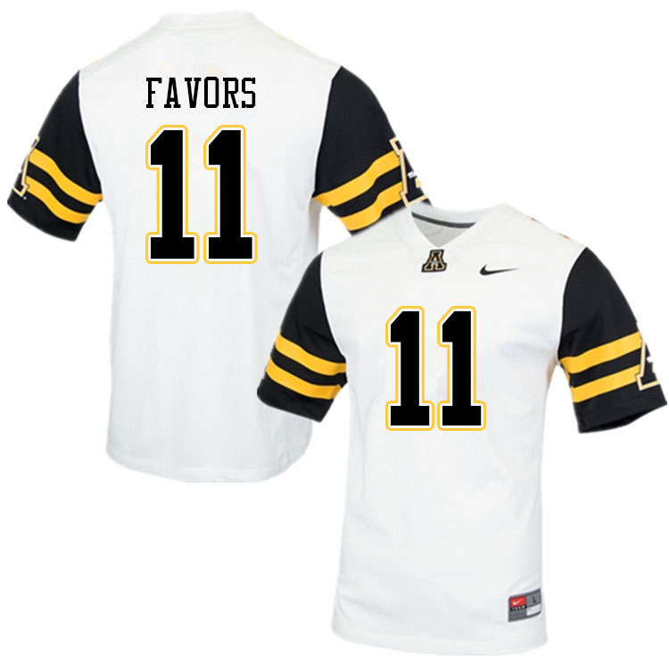 Men #11 Jordan Favors Appalachian State Mountaineers College Football Jerseys Sale-White